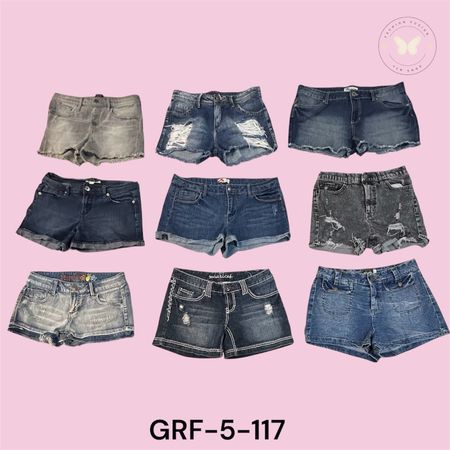 Y2K Style Denim Micro Shorts – Low Rise Mini Cut-Off Hot Pants (GRF-5-117)