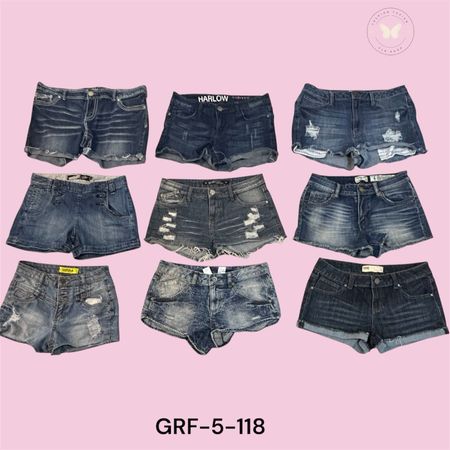 High Waist Y2K Denim Mini Shorts – Vintage Style Summer Hotpants (GRF-5-119)