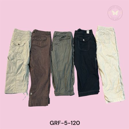 Women’s Y2K Cotton Cargo Capri Pants – Multi-Pocket Casual Streetwear (GRF-5-120)