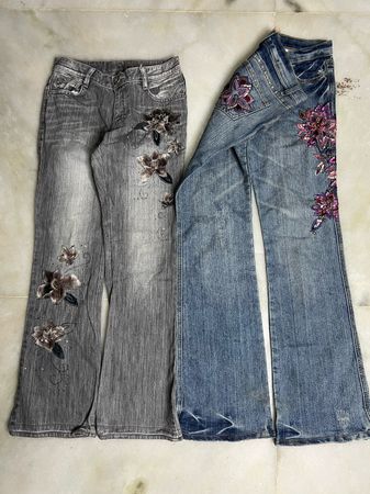 Y2k Embellished & Embroidered Women Jeans