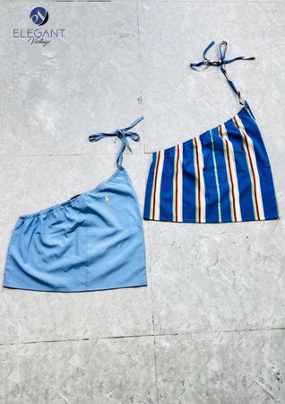UPCYCLED One Shoulder Tie Tops - EVR0561