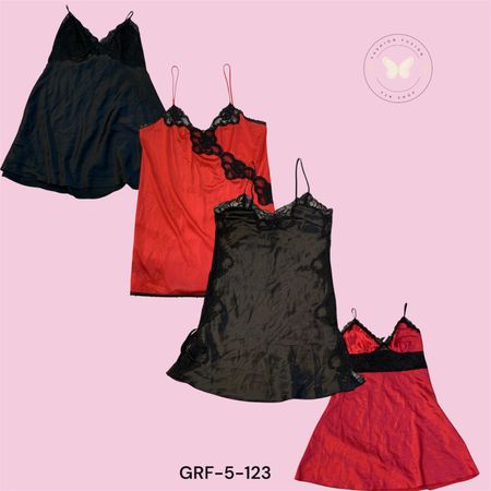 Robe satin noire et rouge pour femmes Y2K - Robe mini chic (GRF-5-123)
