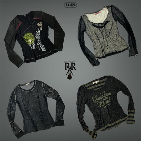 Y2K The Black Rave Full Sleeve Tops (AA-824)