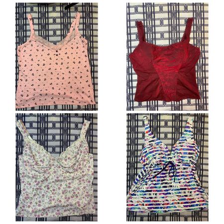 Y2K Coquette & Tropical Tankini Mix - Lace Trim, Floral Bustiers & Nautical Stripes VR-288