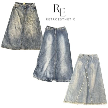 Y2K NYC IT GIRL DENIM MAXI SKIRTS RE-3236