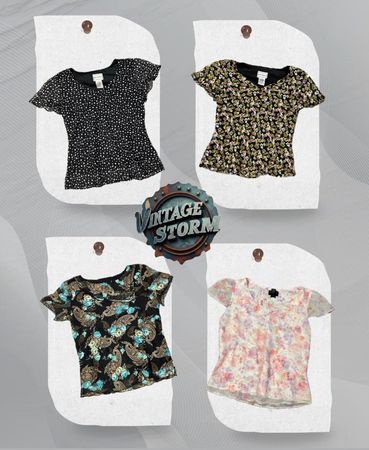 Y2K Urban Serene Poly Blouse