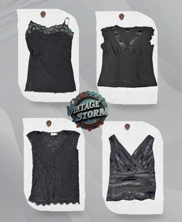 Y2K Moonlit Gothic Poly Blouse