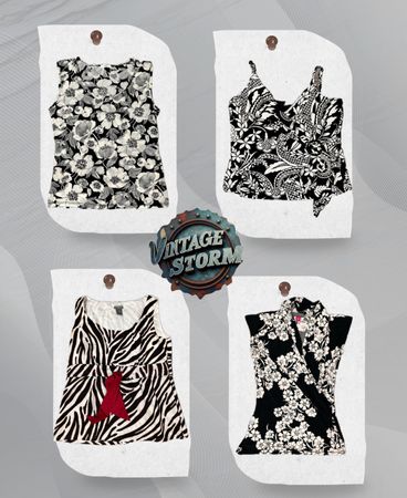 Y2K Black Swan Poly Blouse