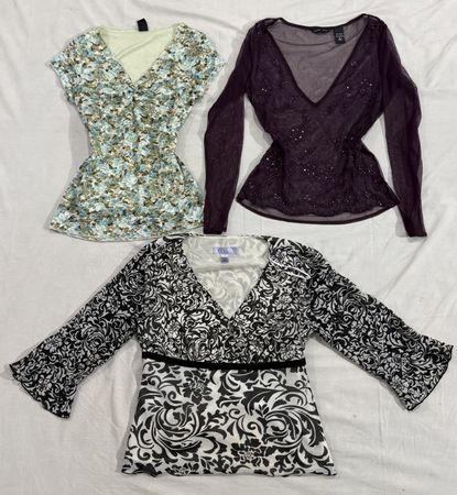 Sheer Mesh & Floral Y2K Tops (361)