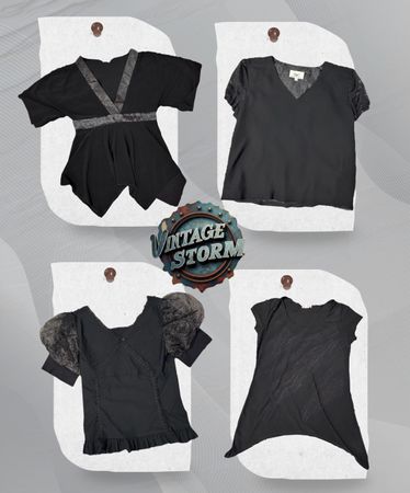 Y2K Raven Grace Poly Blouse