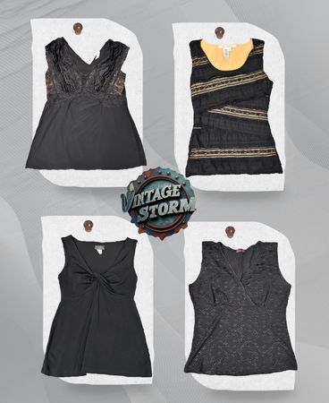 Y2K Night Serenade Poly Blouse