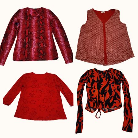 Y2K Grunge & Bold Red Patterned Top Bundle
 ( ST 051 )