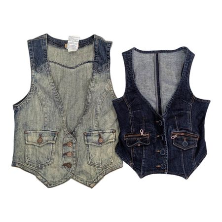Y2K 90s Denim Vest Coats
