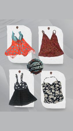 Y2K Retro Sleeveless Poly Blouse