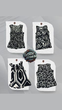 Y2K Abstract Print Poly Blouse