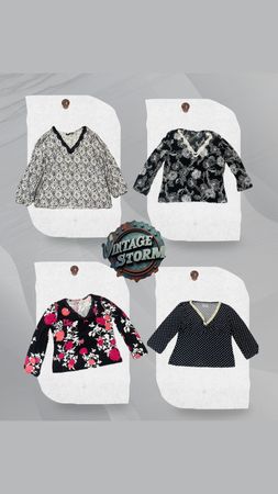 Y2K Retro Floral Poly Blouse