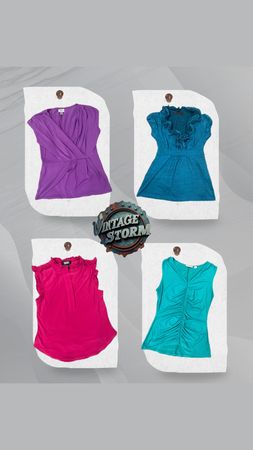 Y2K Retro Bright Poly Blouse