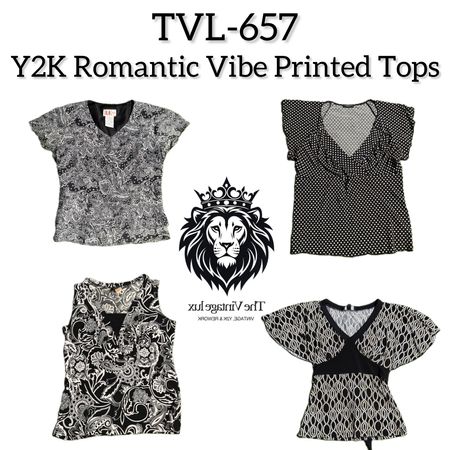 Y2K Romantic Vibe Printed Tops (TVL-657)