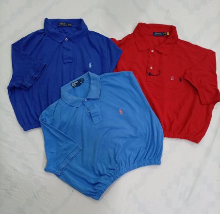CR8425 UPCYCLED POLO CROP T-SHIRTS