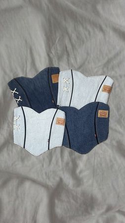 Upcycled Levi's Denim Lace-Up Top