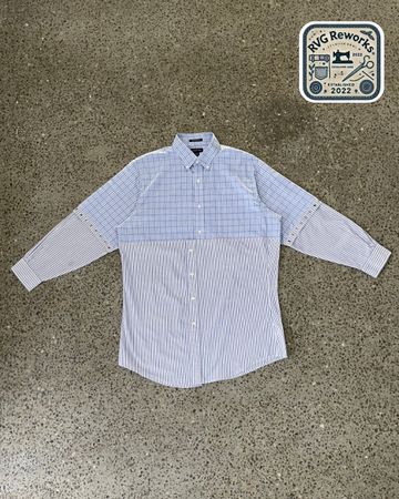 Upcycled Panelled Button-Up Shirt