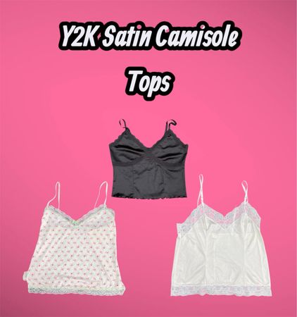 Y2K Satin Camisole Tops - (14/05)
