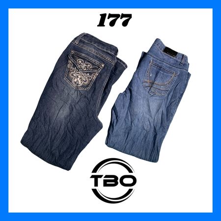 Y2k Embroidery jeans (brand) well Flowers etc #177.