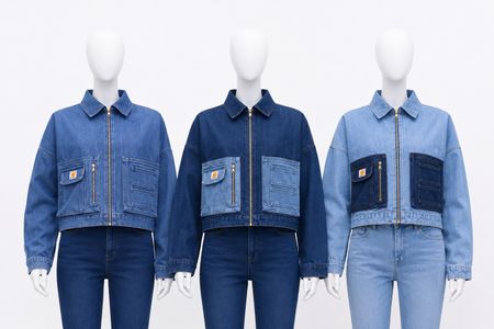 CR1607 Upcycled Cropped Denim Jacket