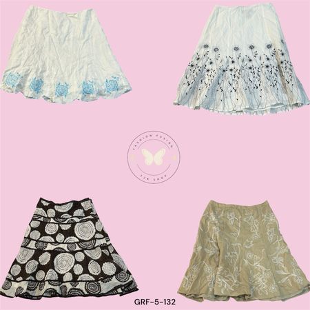 Casual Y2K Cotton Maxi Skirt with Vintage Print (GRF-5-132)