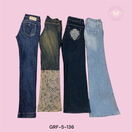 Vintage Wash Y2K Denim Jeans for Women (GRF-5-136)