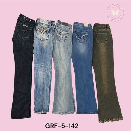 Retro Y2K High Waist Denim Jeans with  Stitch Embroidery (GRF-5-142)