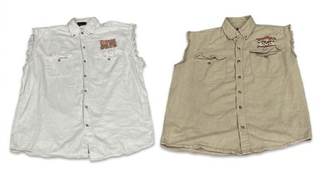(FV-1440) Harley Davidson Biker style button up shirts