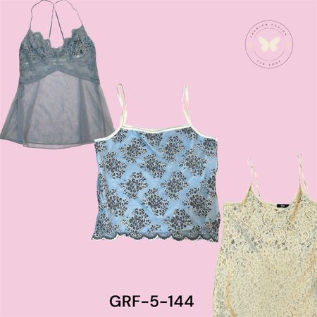 Y2K Printed Mesh Cami Top Women Sheer Crop Tank Sleeveless Summer Top (GRF-5-144)