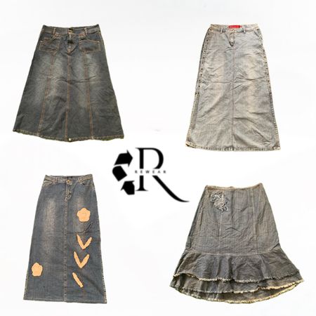 Y2K Paris Hilton Era Girl Denim Maxi Skirt RW1968