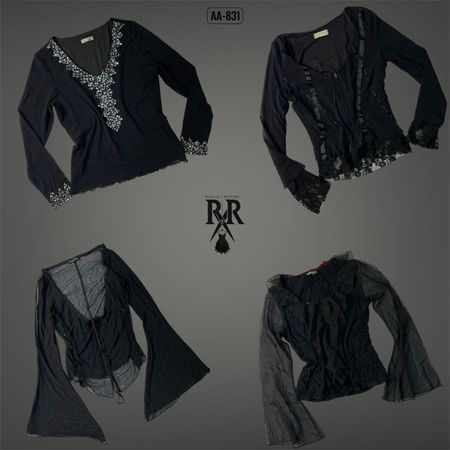 Y2K Black Gothic Full Sleeve Tops (AA-831)