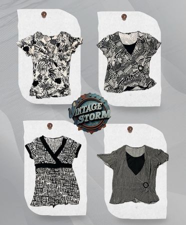 Y2K Black Swan Poly Blouse