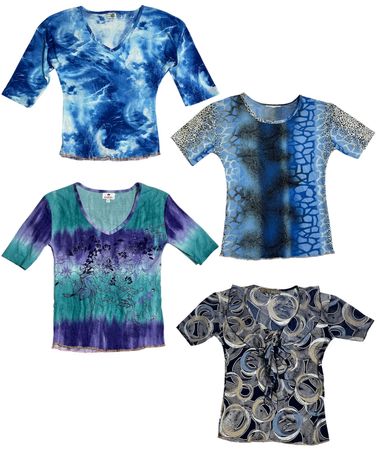 Y2K Aqua-Core Graphic Tops: RE-048