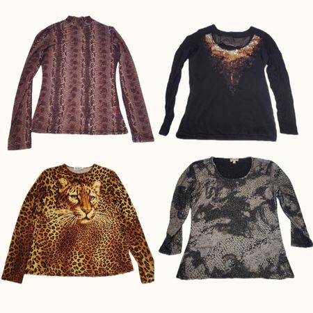 Y2K Grunge & Patterned Knitwear Top Bundle ( ST 060 )