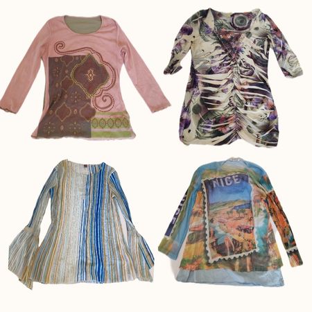 Y2K Whimsigoth & Patterned Earth Tone Top Bundle ( ST 061)
