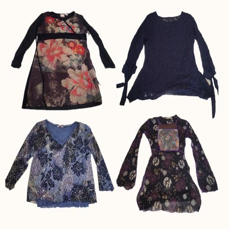 Y2K Grunge & Floral Graphic Mixed Top Bundle (ST 065)