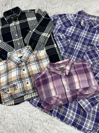Flannel button up shirts