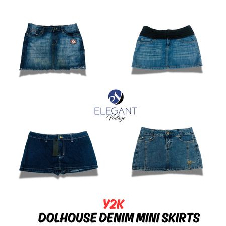 Y2K Doll House Denim Mini Skirts - EV0925
