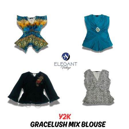 Y2K Gracelush Mix Blouse - EV0953