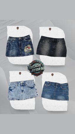 Y2K Casual Denim Mini Skirts