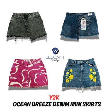 Y2K Ocean Breeze Denim Mini Skirts - EV0968