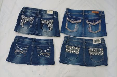 CR8475 JUPES EN DENIM MINI Y2K RÉCYCLÉES