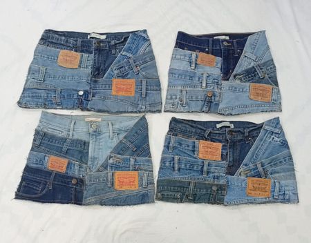 CR8481 JUPE EN DENIM MINI CEINTURÉE LEVI'S RECYCLÉE
