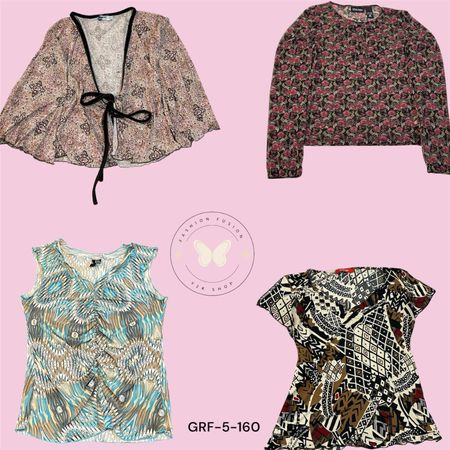 Vintage Y2K Floral Print Casual Blouse for Girls (GRF-5-160)