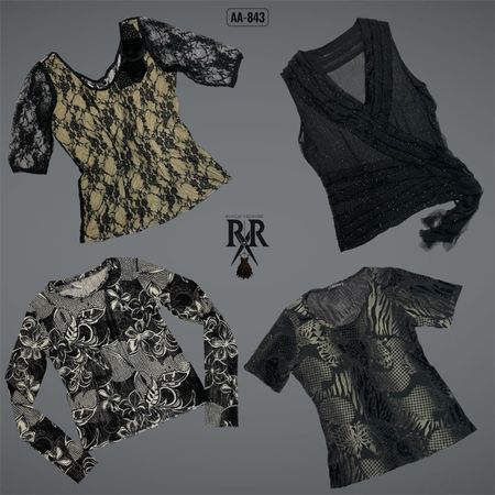 Y2K Black Gothic Mix Tops (AA-843)