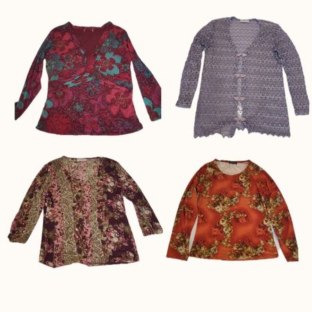 Y2K Grunge & Floral Embroidered Top Bundle ( ST 066 )